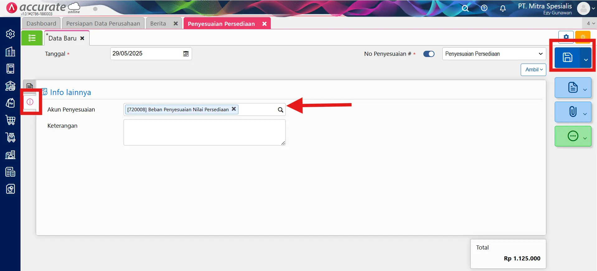 Cara mencatat penyesuaian nilai persediaan tanpa merubah stok barang
